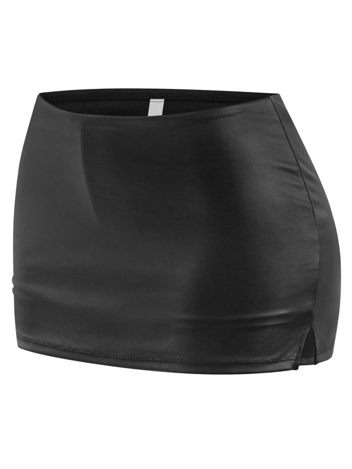 Low Waist Leather Skort