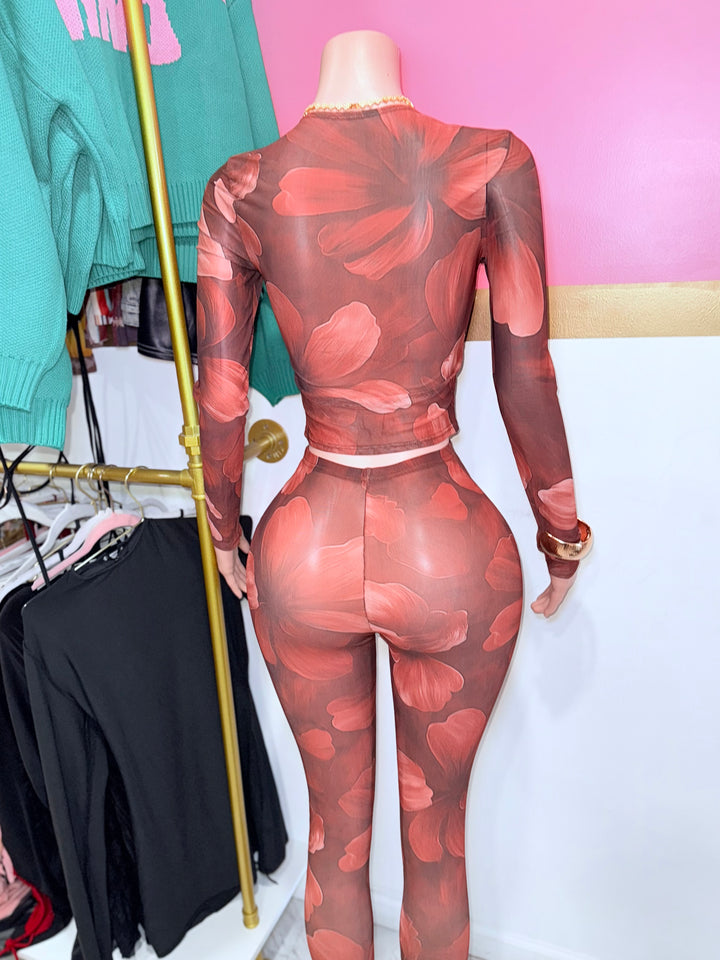 Autumn Mesh Pants Set