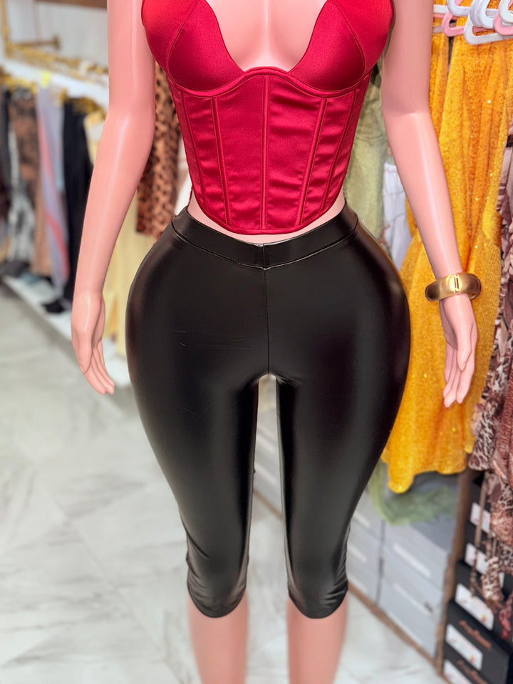 Leather Capri Tights