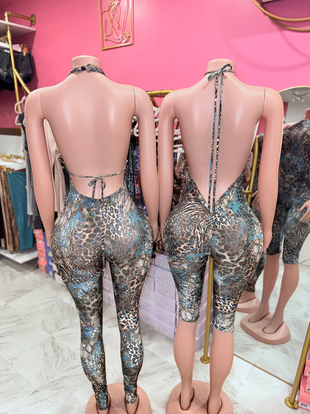 Azure Animal Print Jumpsuit