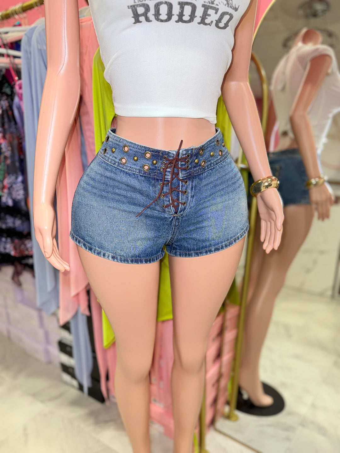 Low Rise Denim Shorts