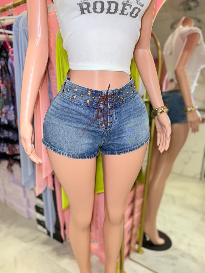 Low Rise Denim Shorts