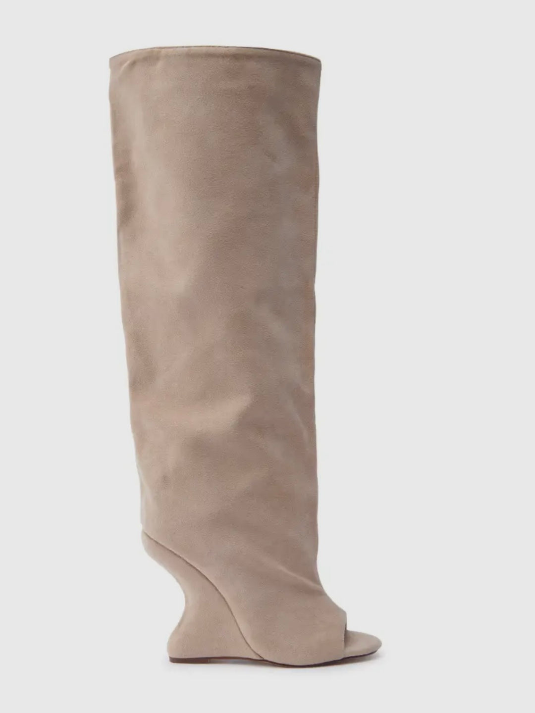 Suede Peep-Toe Boot