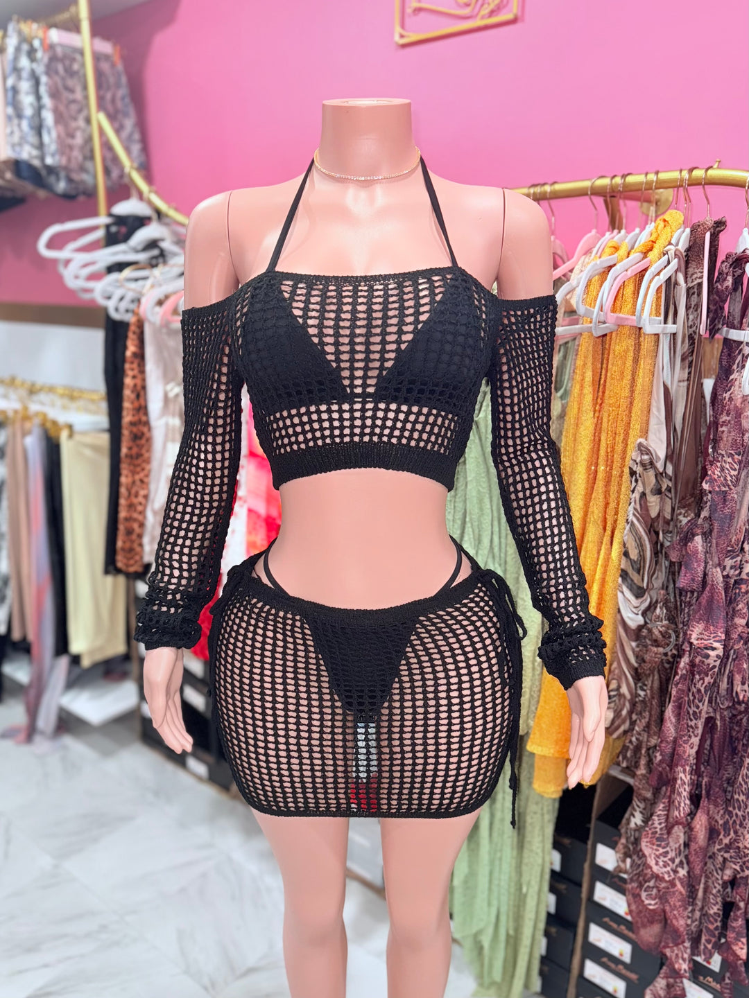 Netted Coverup Skirt Set (coverup only)