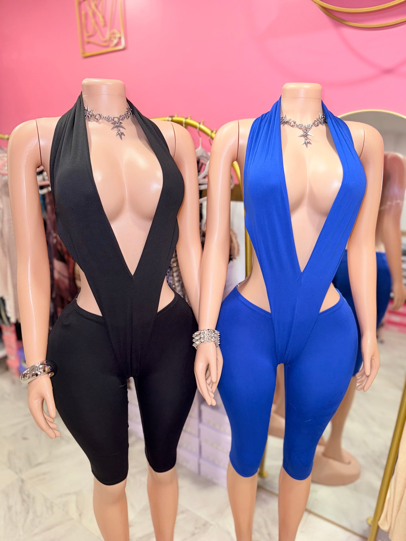 Astrid Deep V Capri Jumpsuit