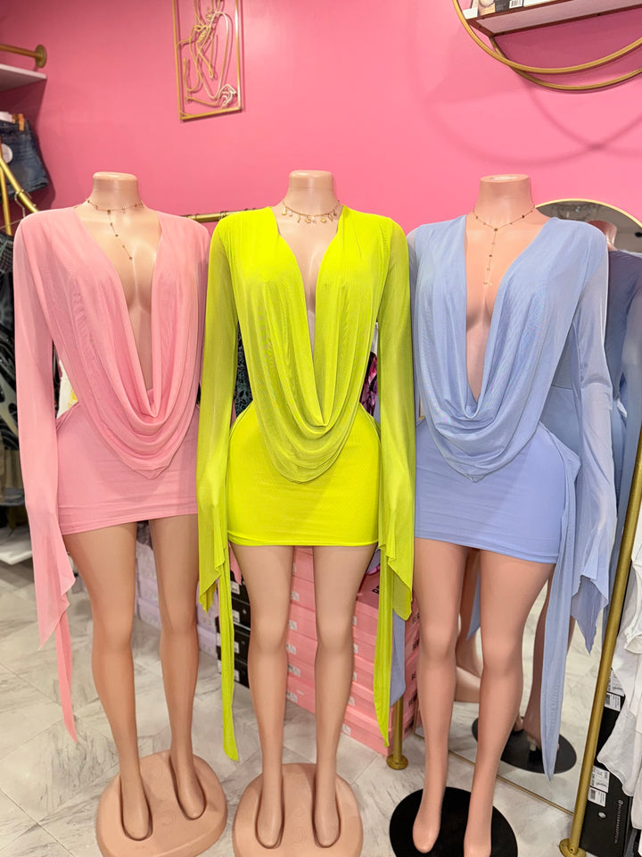 Aneli Mesh Cowl Dress