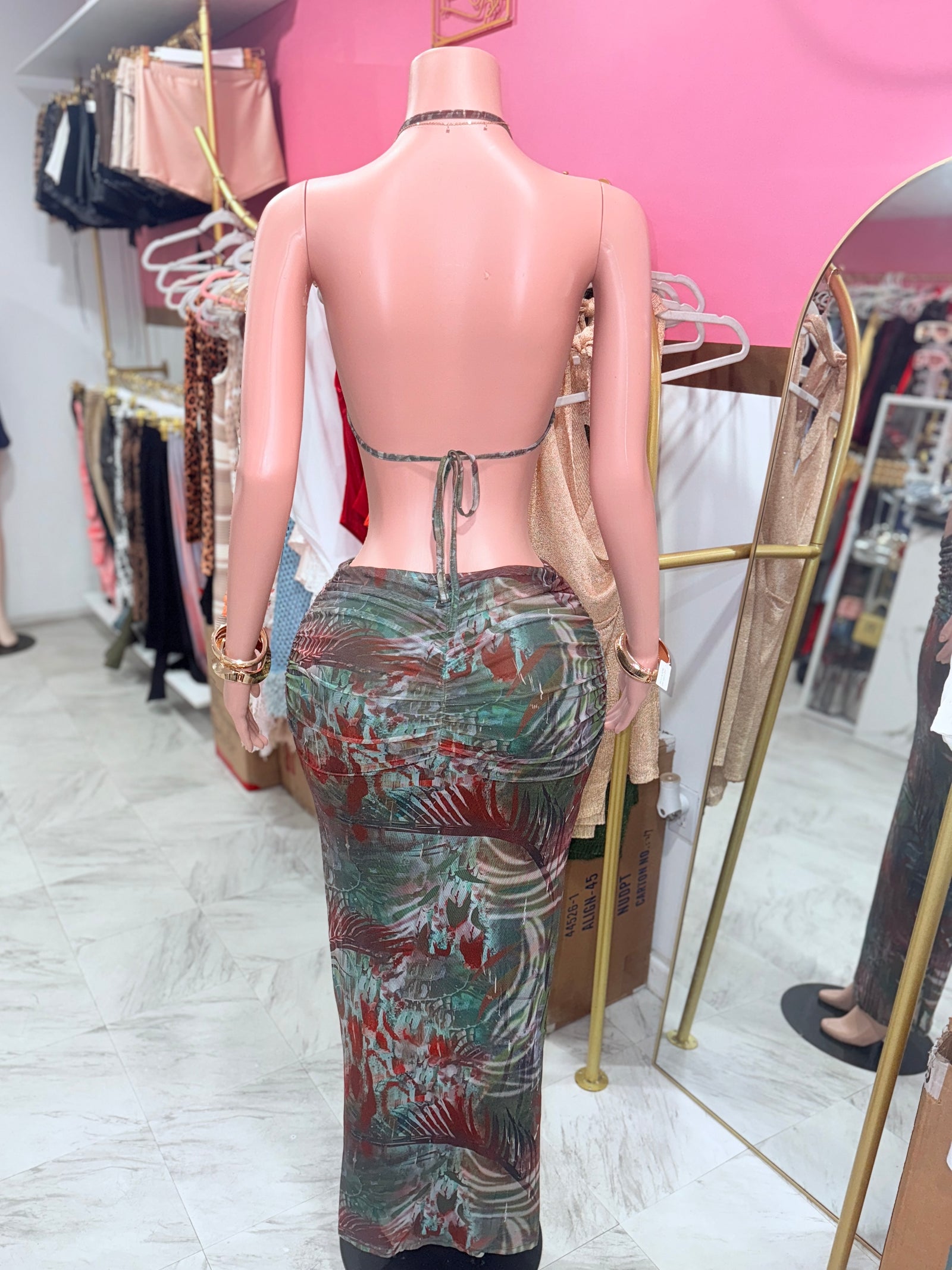 Venice Ruched Maxi Skirt Set