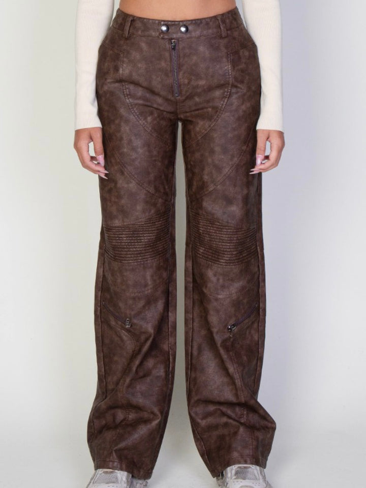 Vintage Leather Cargo Pants