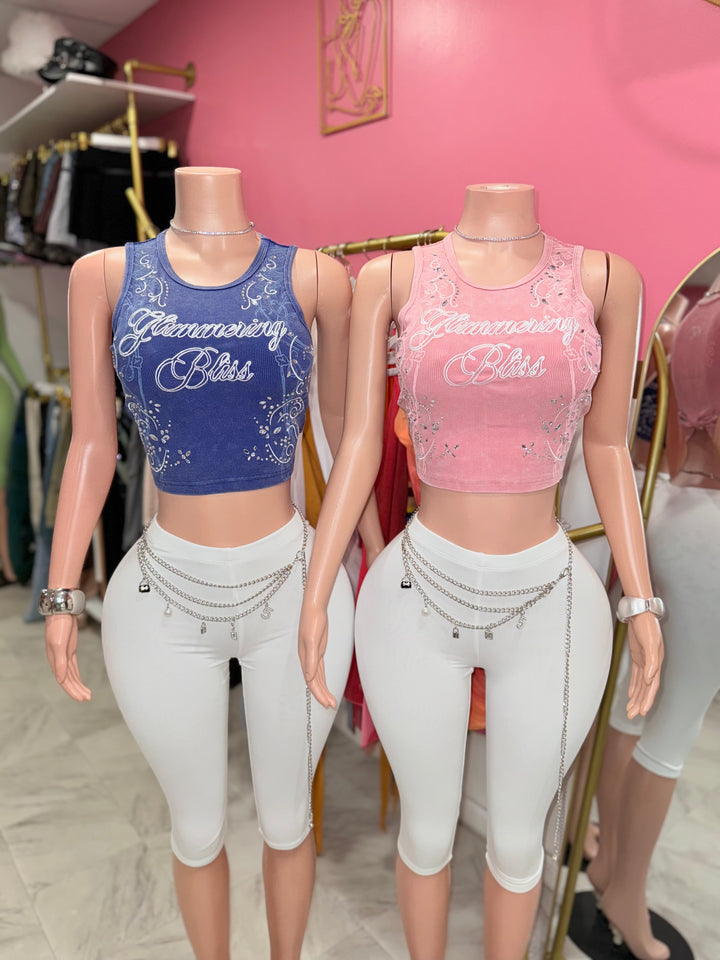 Glimmering Bliss Crop Tank Top