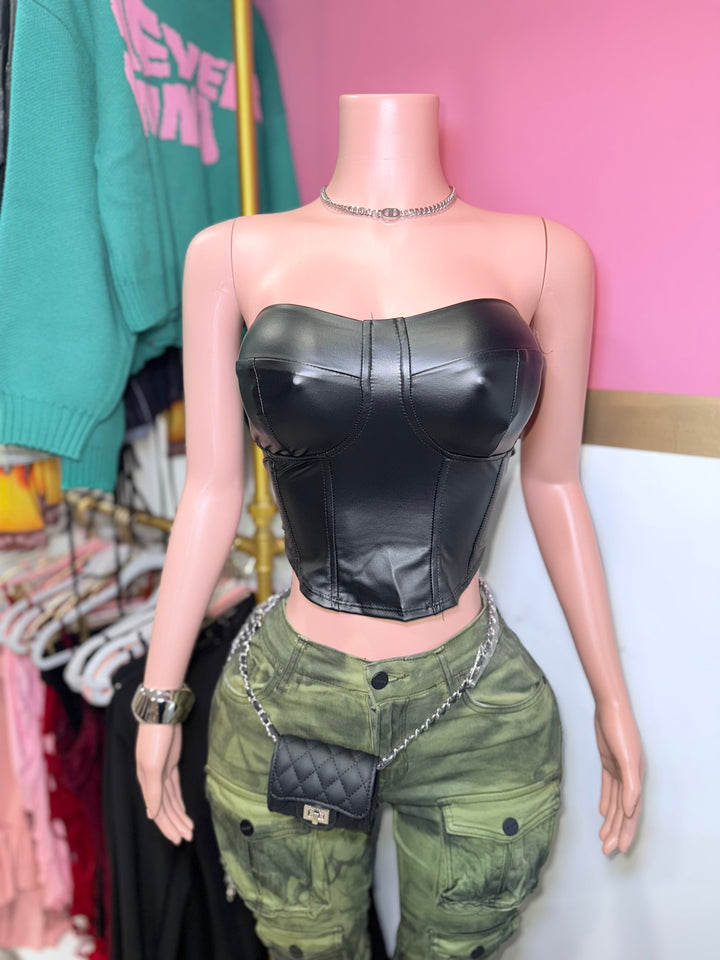 Leather tube top