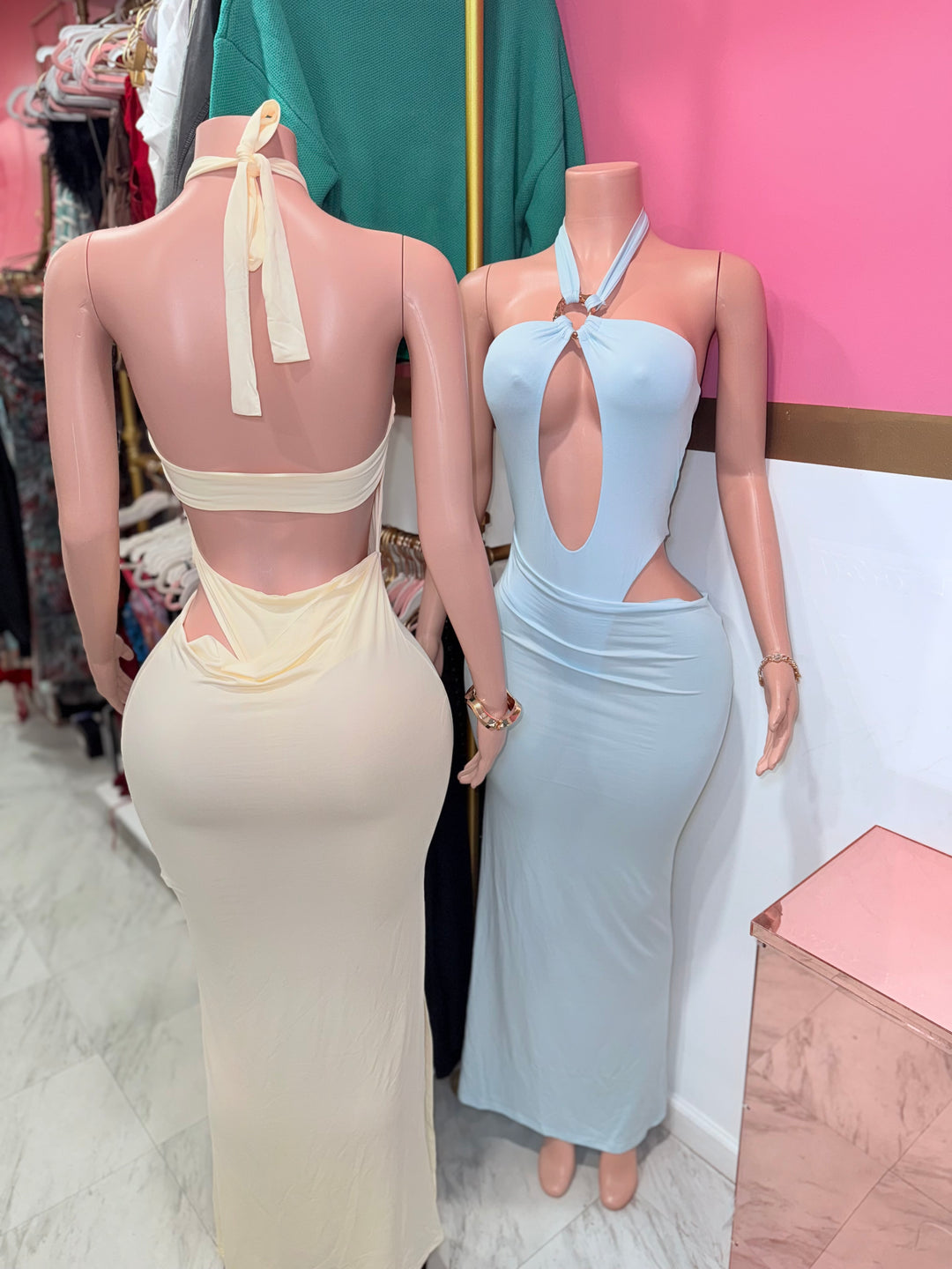 Mia Halter Neck Maxi Dress