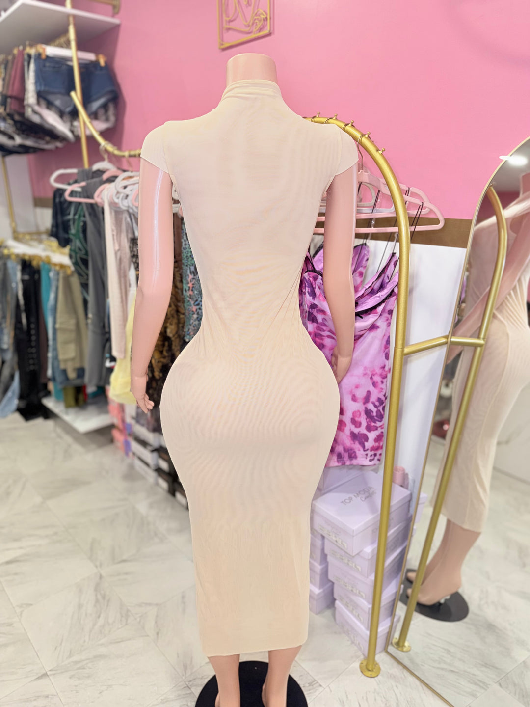 Joia Mesh Midi Dress