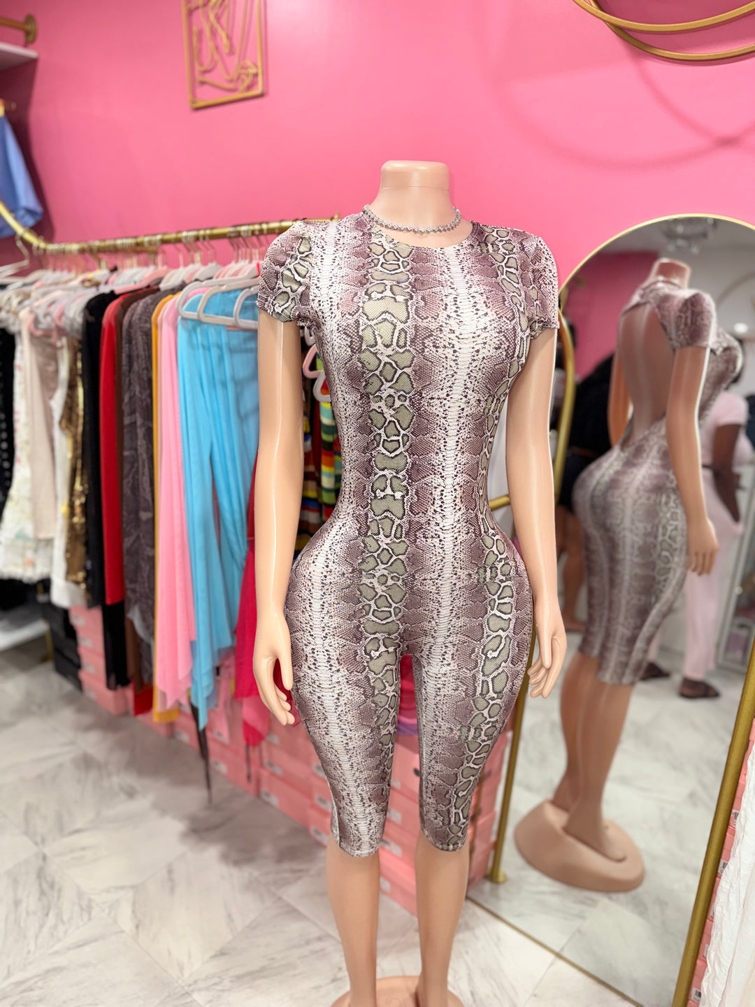 Snakeskin Print Jumpsuit
