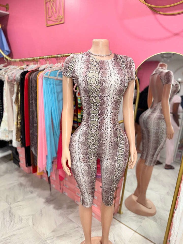 Snakeskin Print Jumpsuit