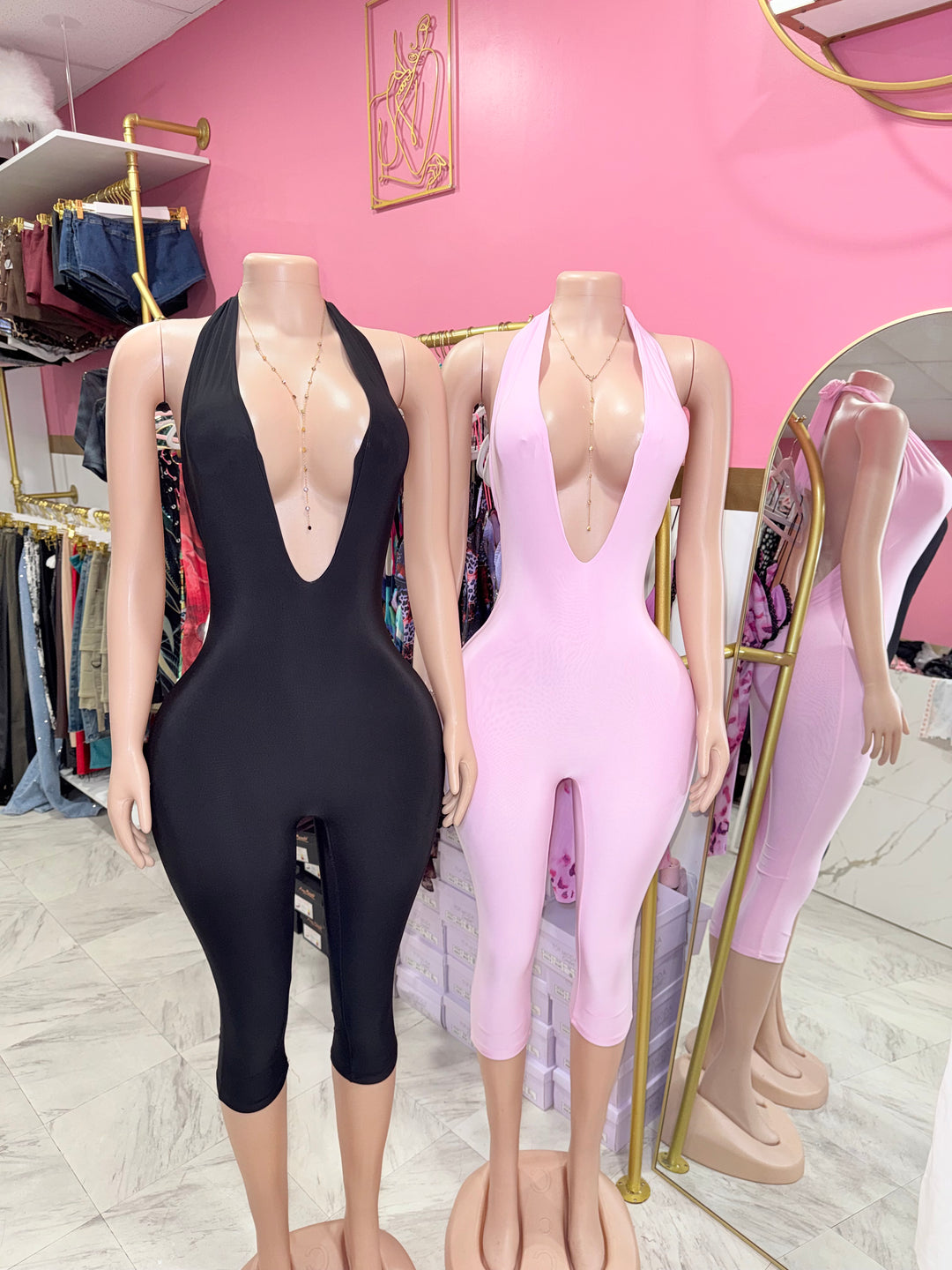 Deep V Halter Jumpsuit