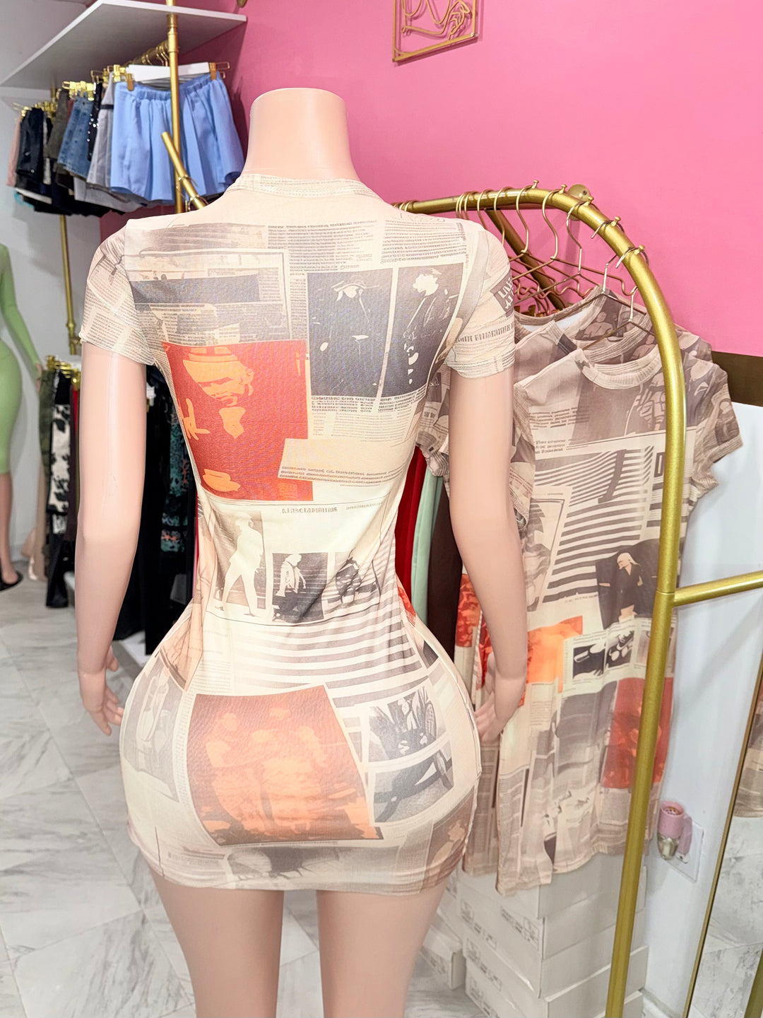 JPG Journal Mesh Mini Dress