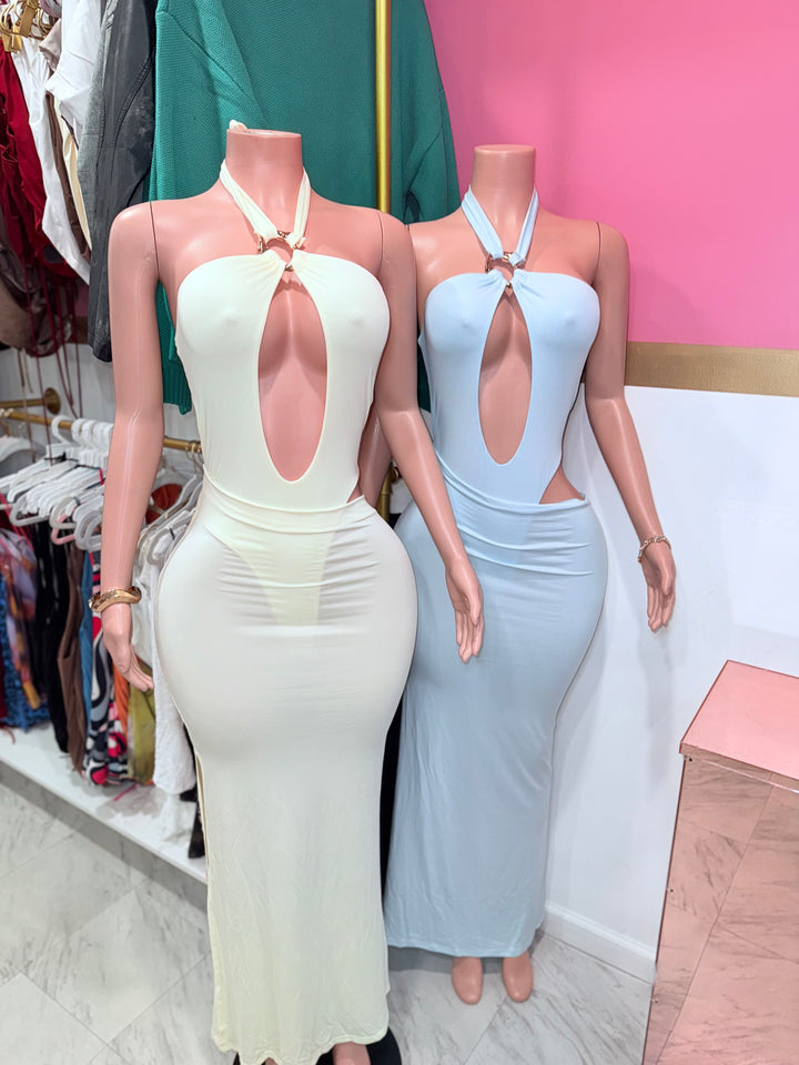 Mia Halter Neck Maxi Dress