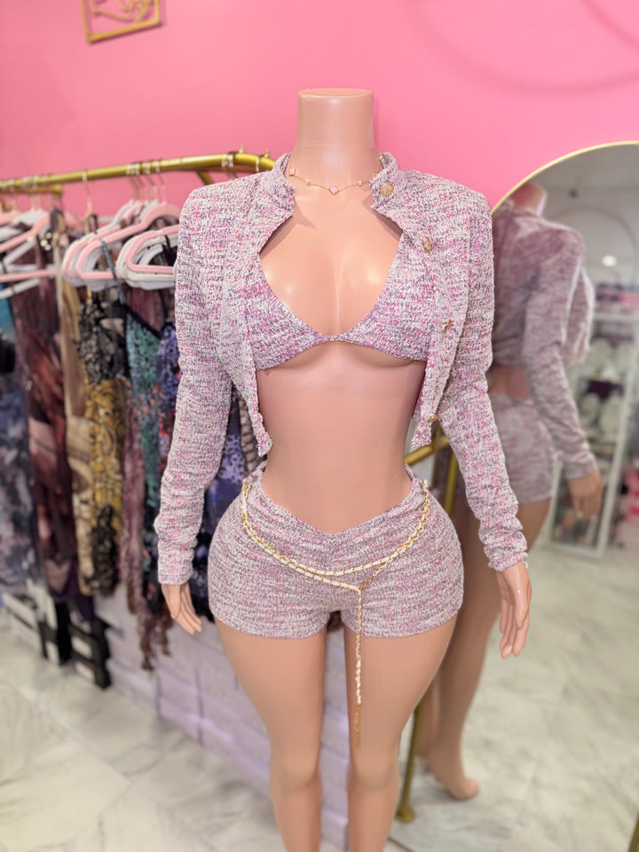 Haile Tweed 3Pc Short Set