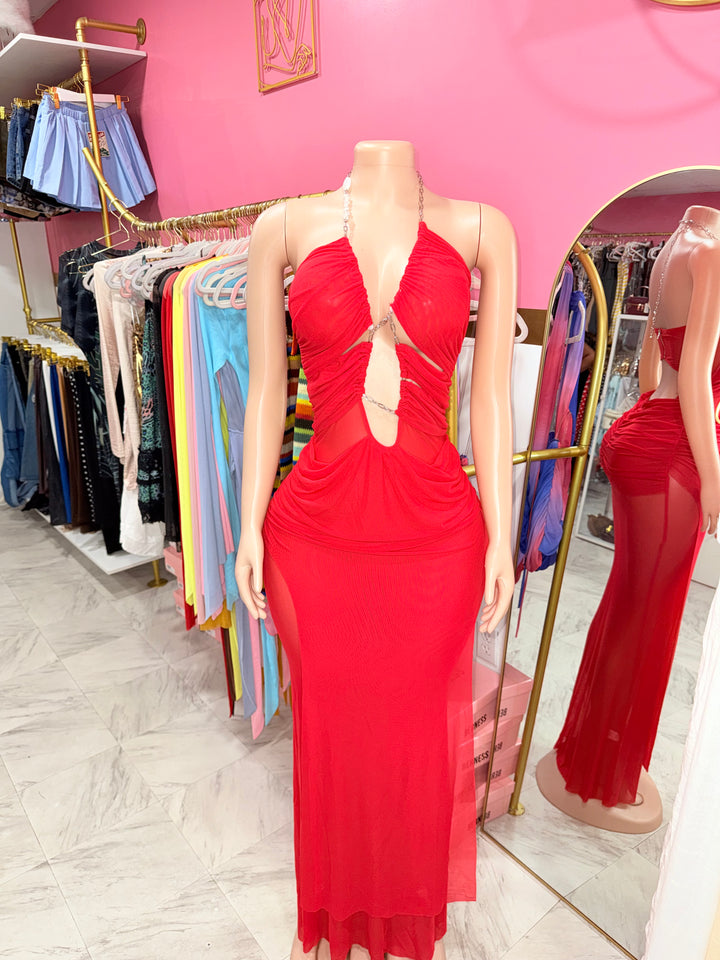 Lina Mesh Maxi Dress