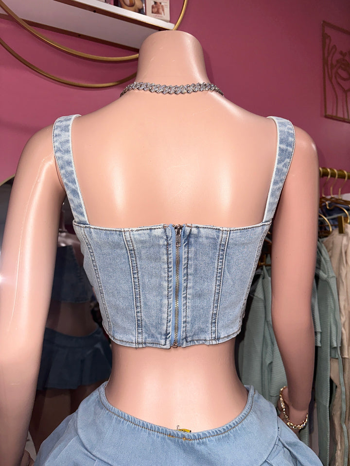 Denim Corset Top