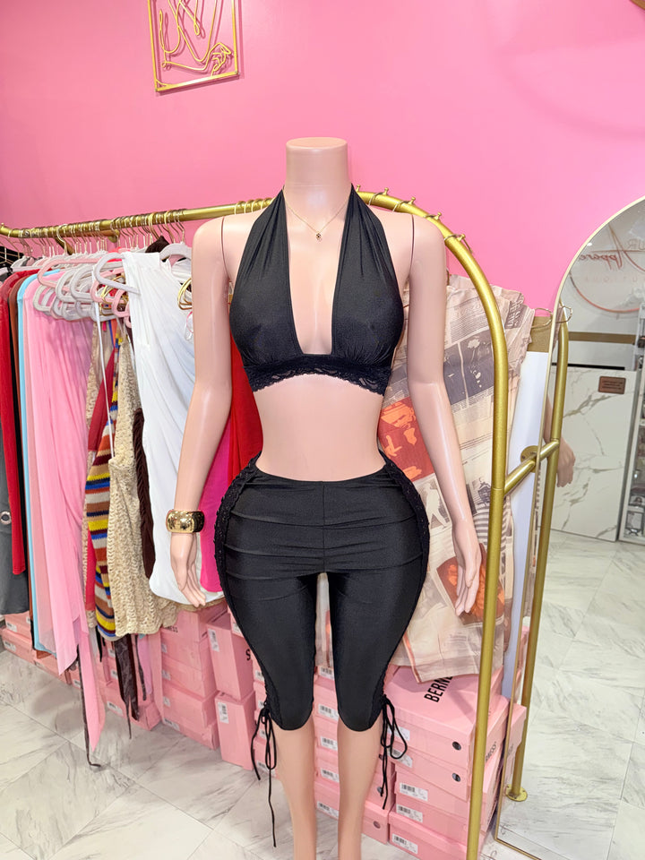 Tempting Lace Capri Set