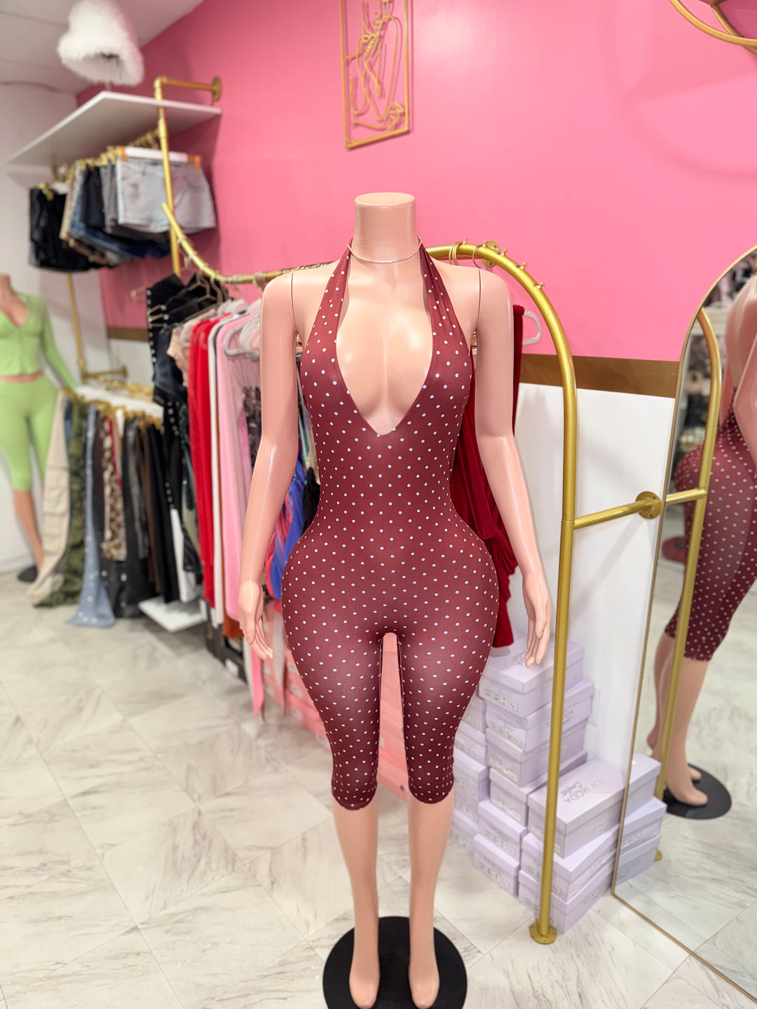 Phoebe Polka Dot Capri Jumpsuit