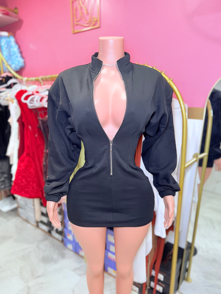 Fleece Cinched Waist Dress