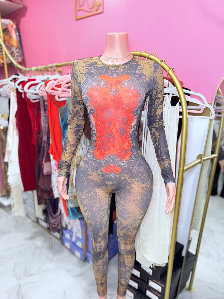 Evergreen Mesh Jumpsuit