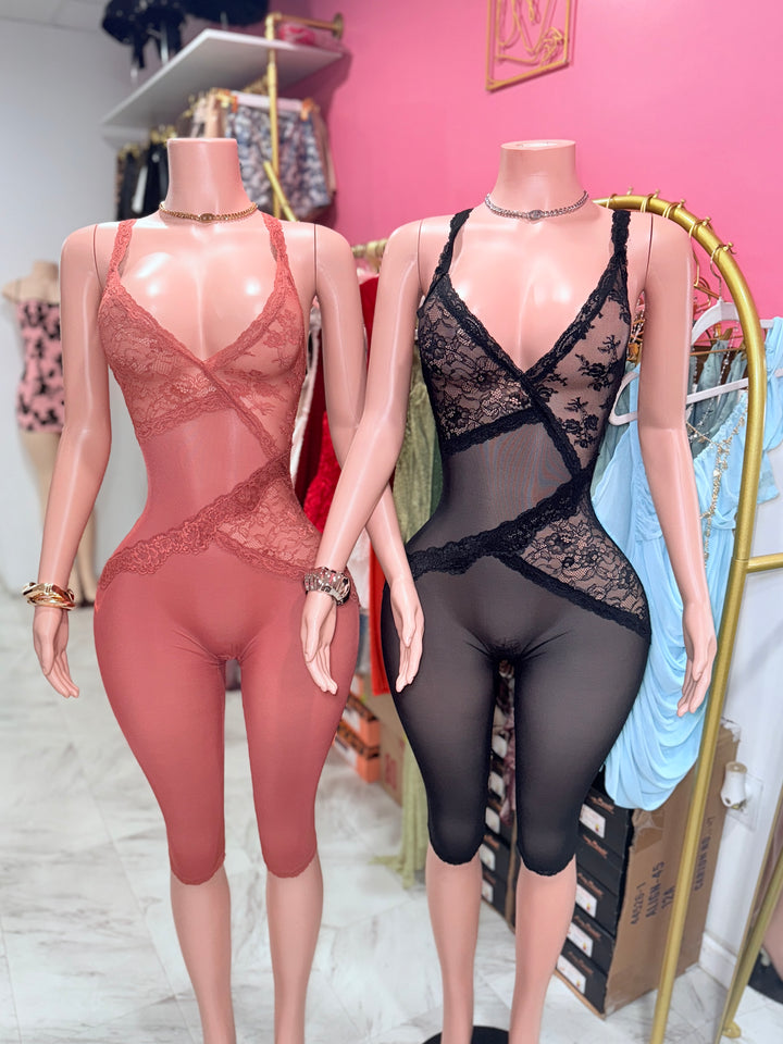 Scarlett Lace Capri Jumpsuit