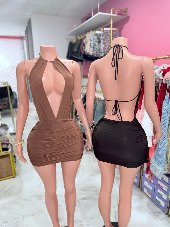 Upscale Halter Mini Dress