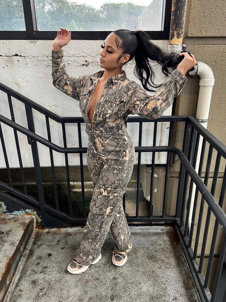 Camo Cargo Jumpsuit