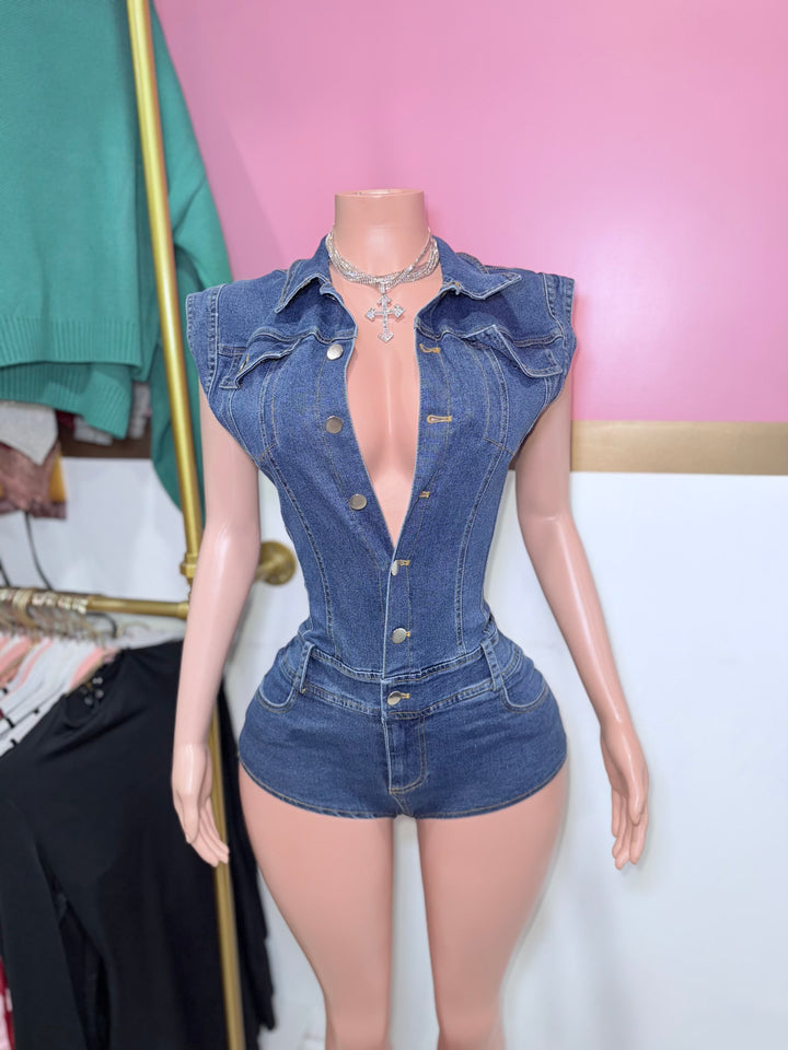 Nellie Denim Romper