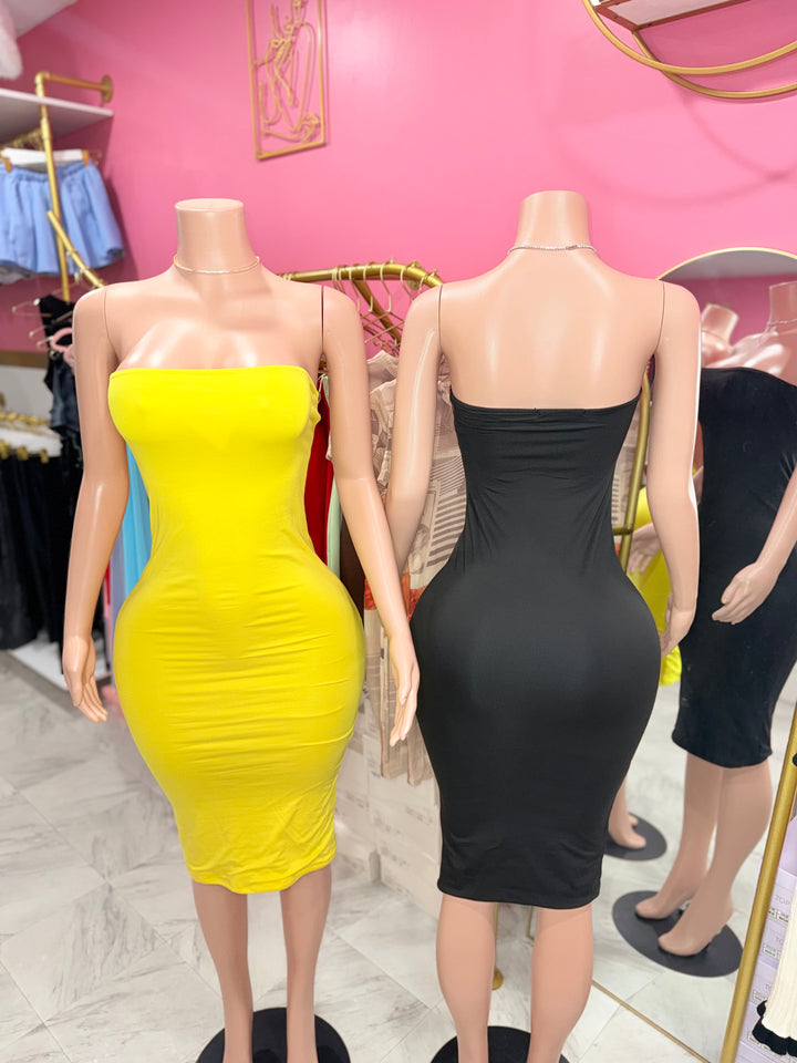 Basic Bodycon Tube Midi Dress