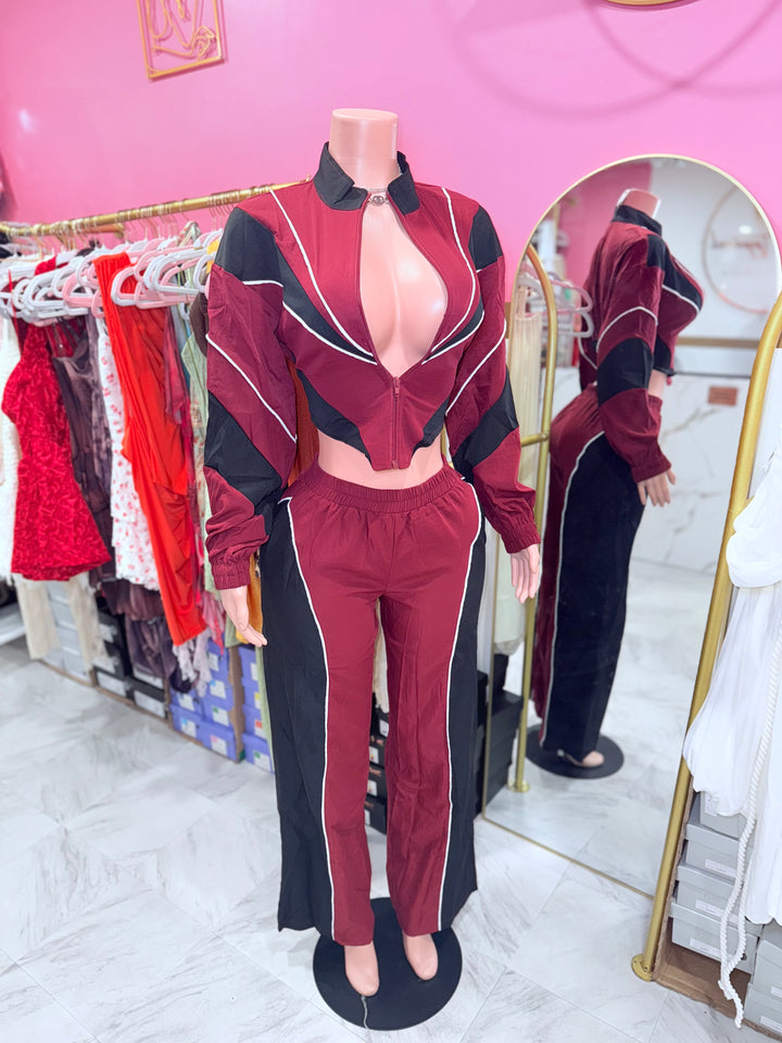 Colorblock Tracksuit Set