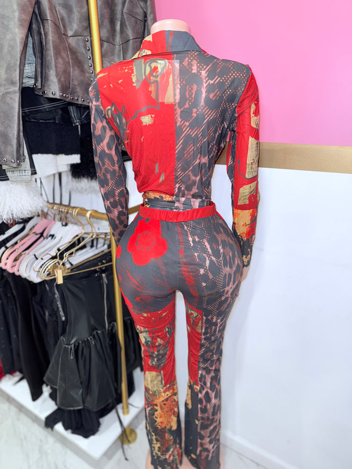 Scarlet Safari Pants Set