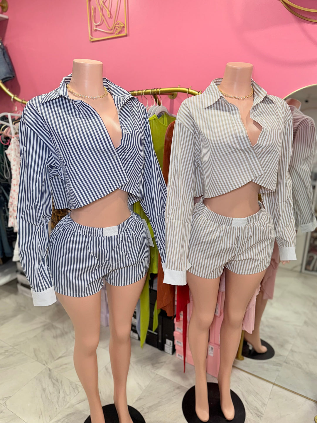 Lana Stripe Short Set