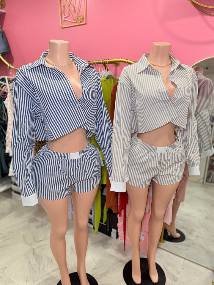 Lana Stripe Short Set