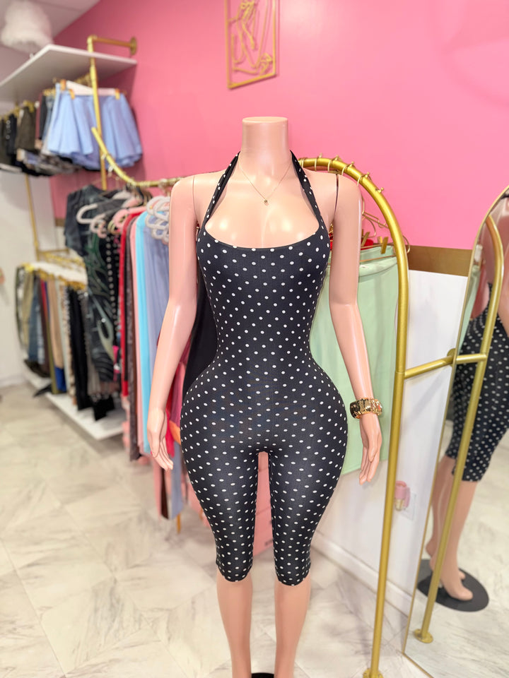 Polka Dot Capri Jumpsuit