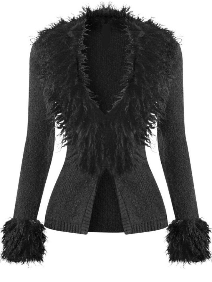 Faux Fur Cardigan Sweater