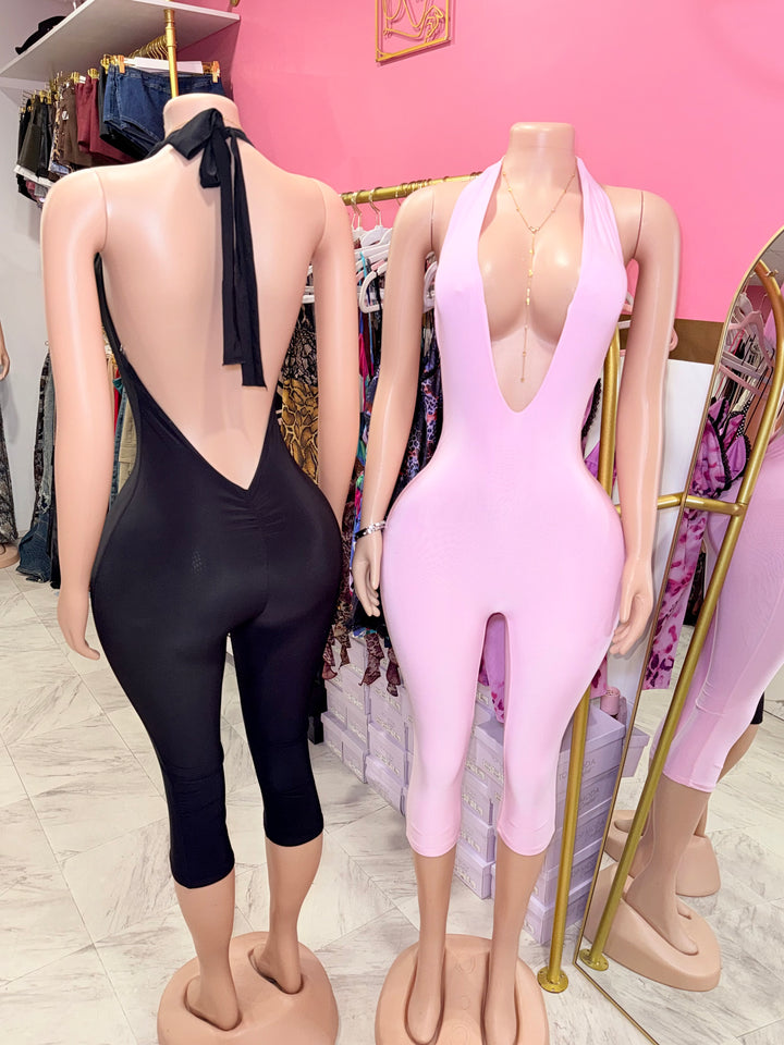 Deep V Halter Jumpsuit