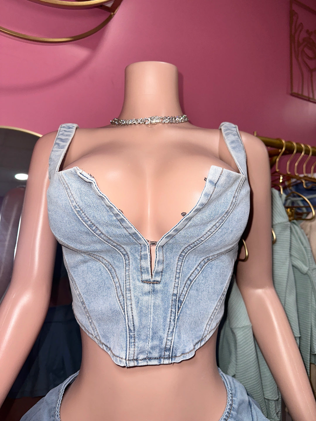 Denim Corset Top