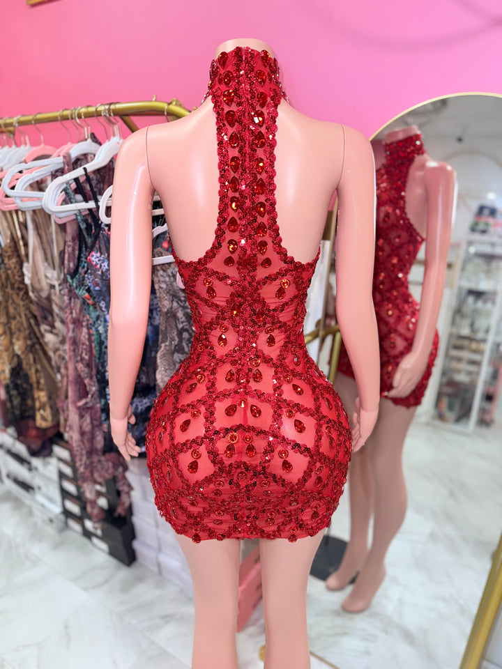 Xenia Rhinestone Mini Dress