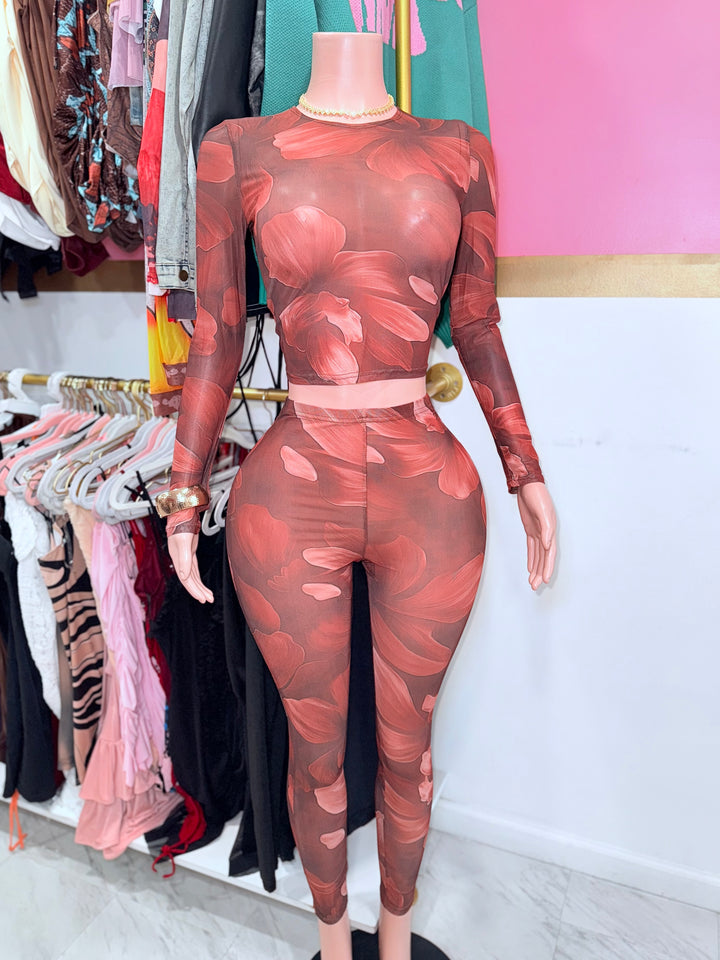 Autumn Mesh Pants Set