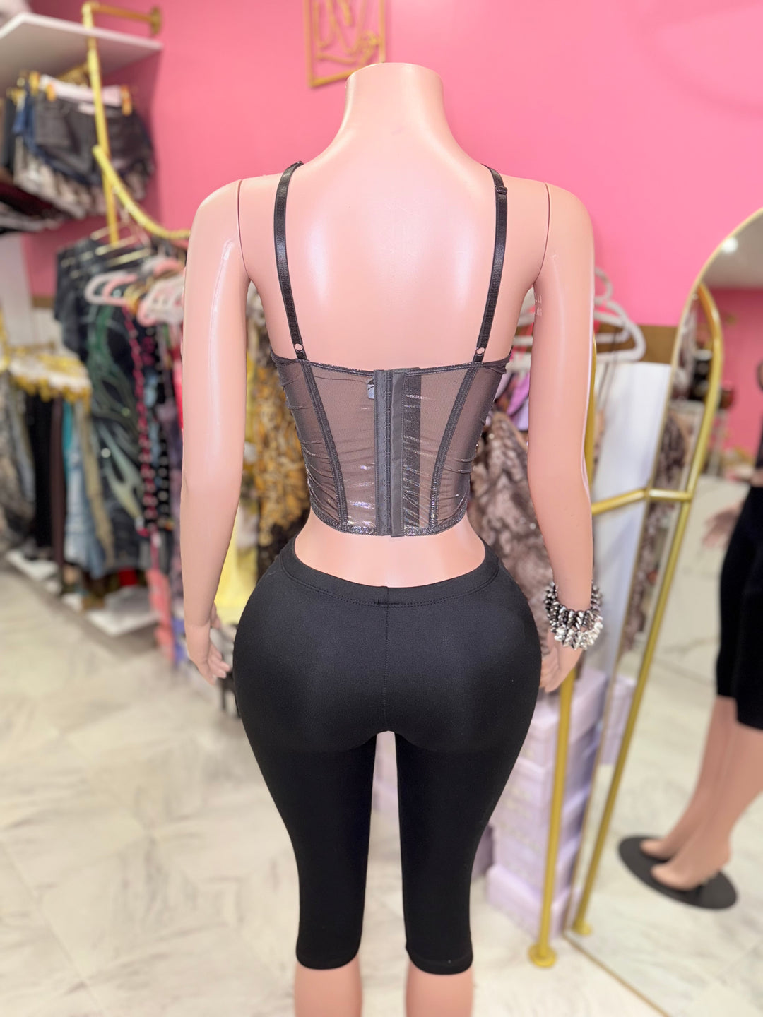 Liquid Metal Mesh Bustier