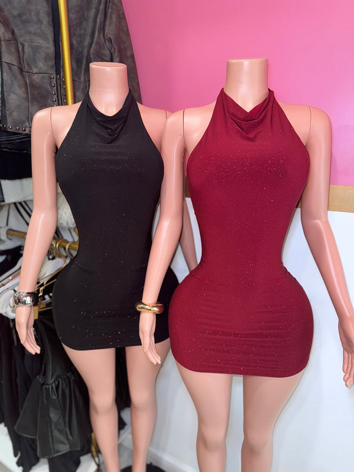 Sparkle Halter Mini Dress