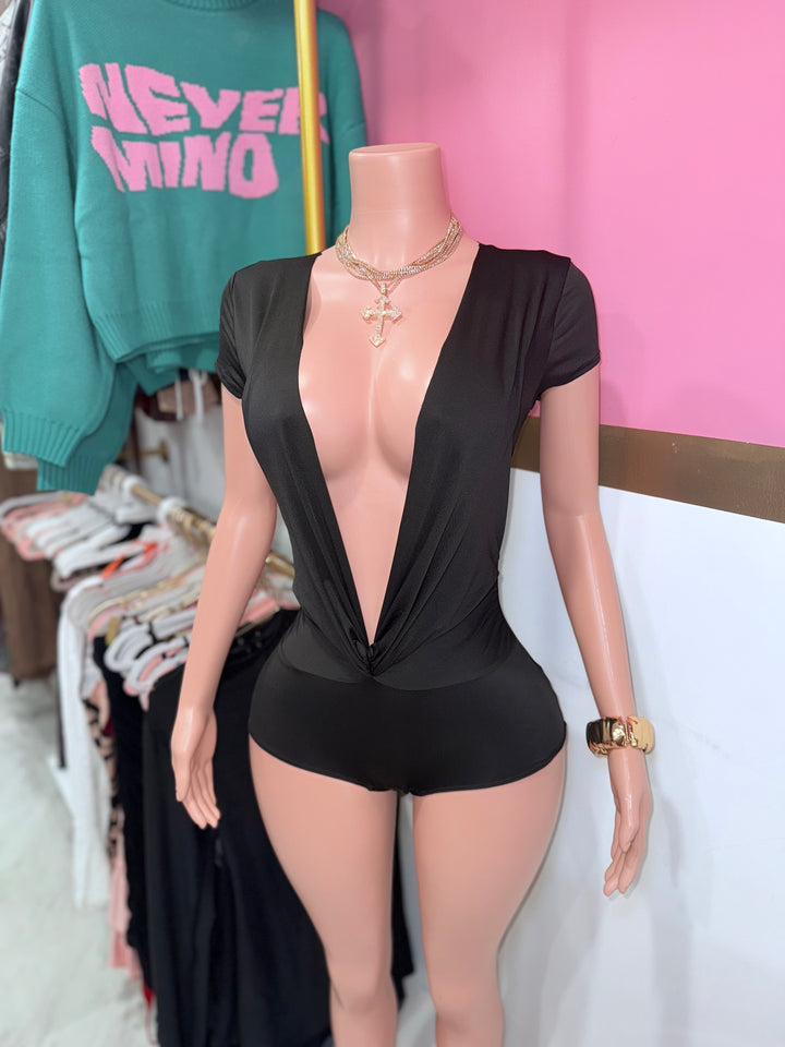 Deep V Short Sleeve Romper