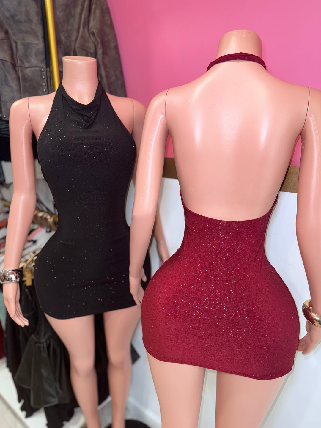 Sparkle Halter Mini Dress