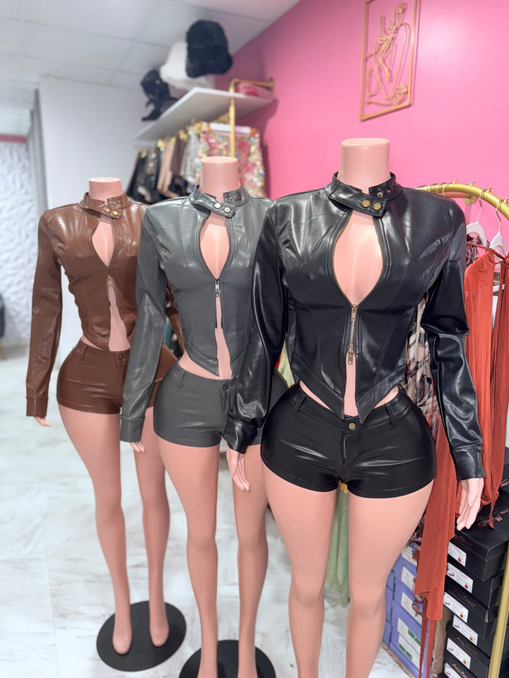 Phoenix Leather Short Set