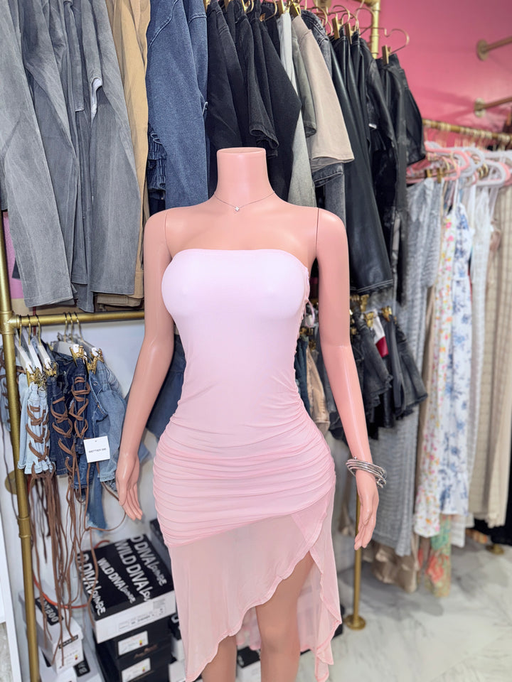 Powder Pink Tube Dress