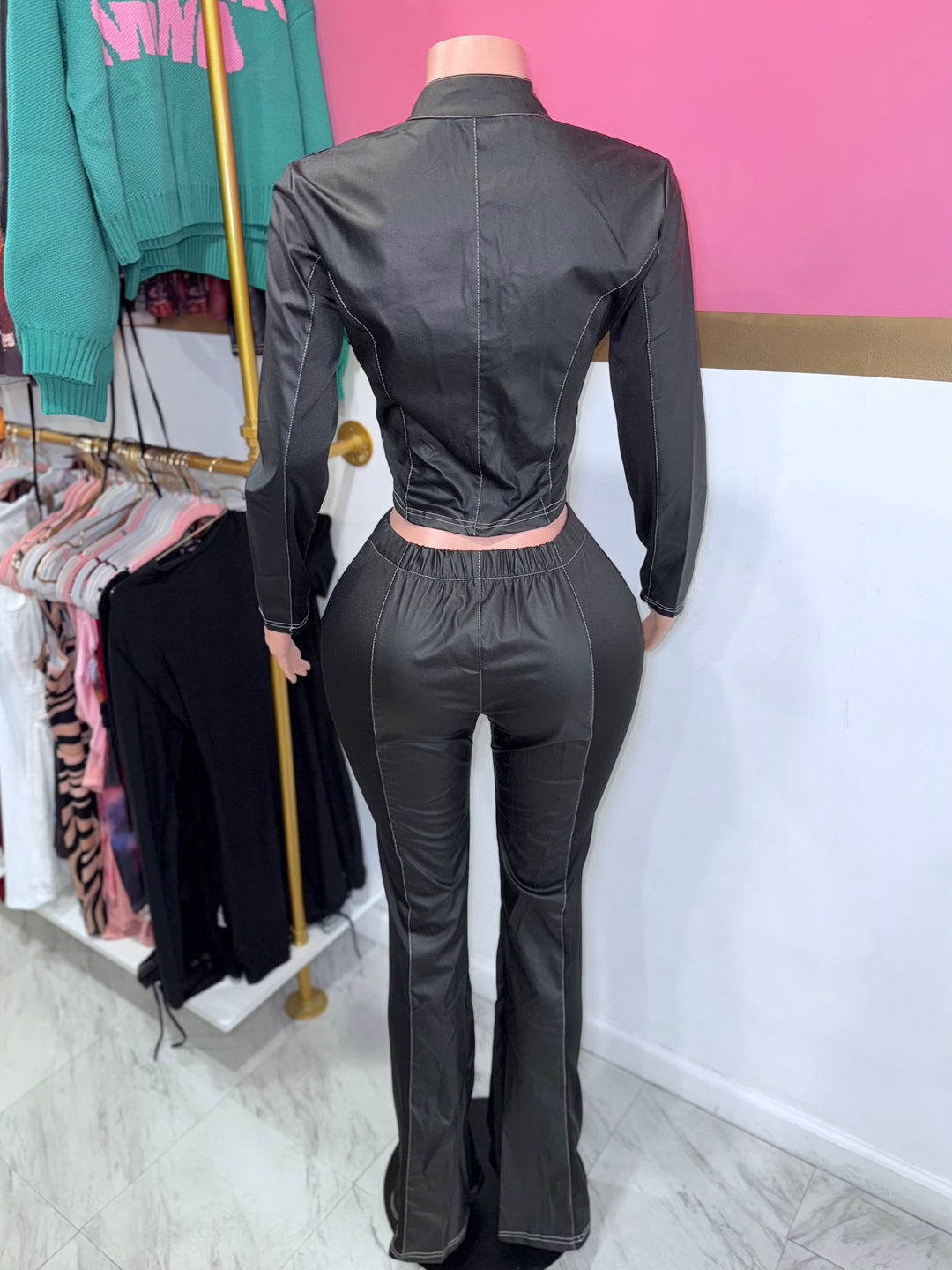 Midnight Leather Pants Set